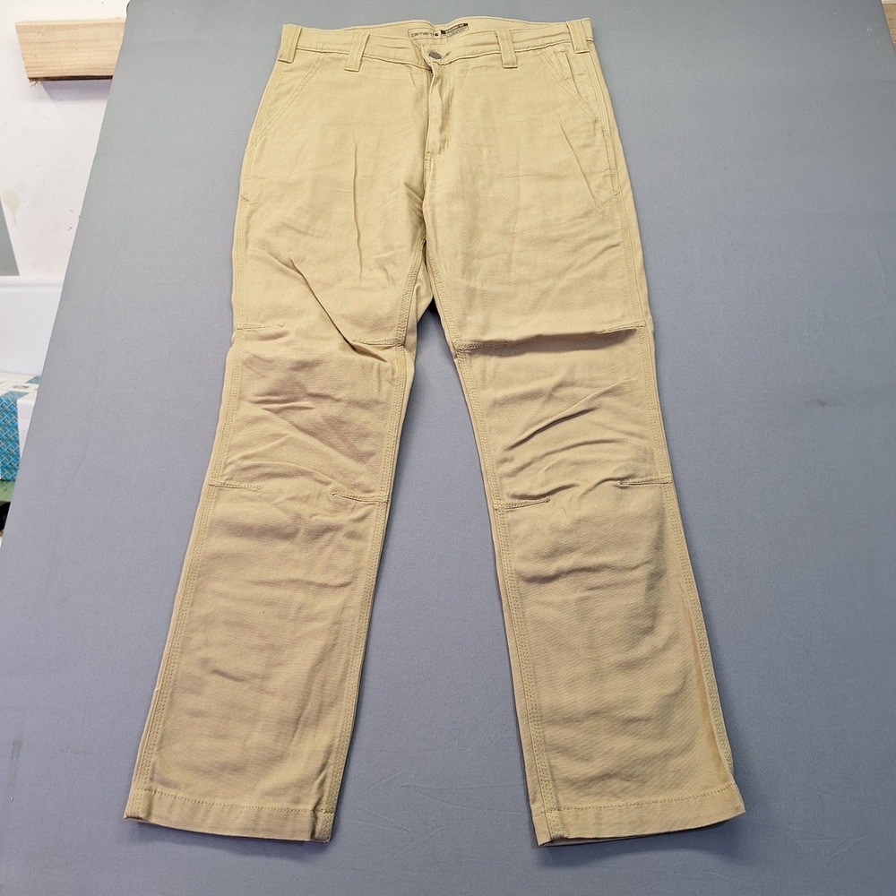 Carhartt Rugged Flex Straight Fit Canvas Work Pants Tan BN2821-M 33x30 Mens